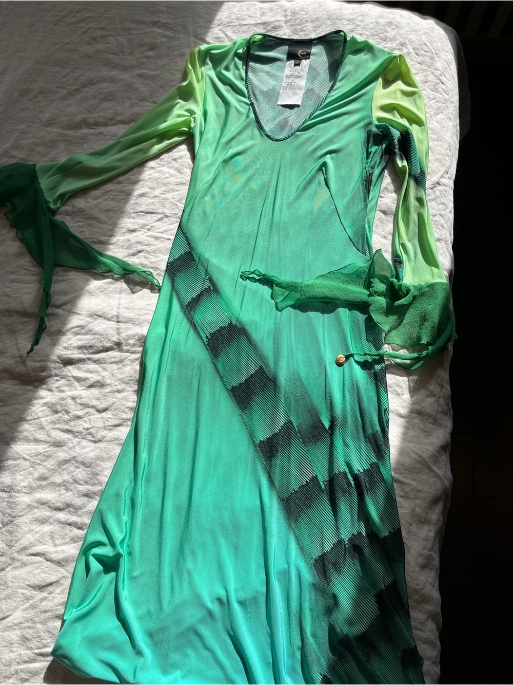 Vintage Y2K Roberto Cavalli Just Cavalli Green Dress IT 40